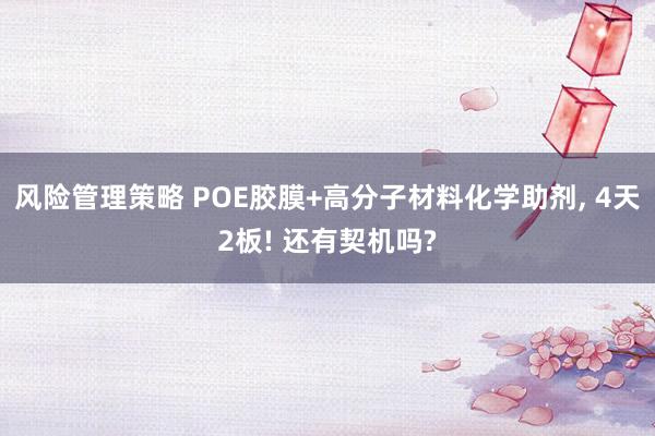 风险管理策略 POE胶膜+高分子材料化学助剂, 4天2板! 还有契机吗?