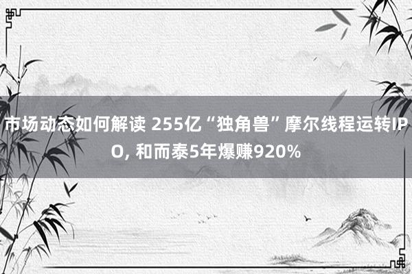 市场动态如何解读 255亿“独角兽”摩尔线程运转IPO, 和而泰5年爆赚920%