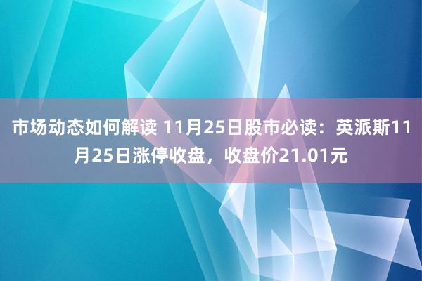 市场动态如何解读 11月25日股市必读：英派斯11月25日涨停收盘，收盘价21.01元