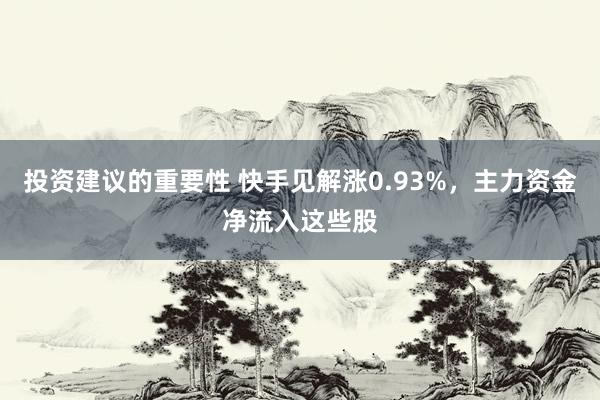 投资建议的重要性 快手见解涨0.93%，主力资金净流入这些股