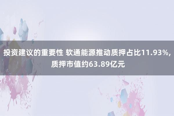 投资建议的重要性 软通能源推动质押占比11.93%, 质押市值约63.89亿元