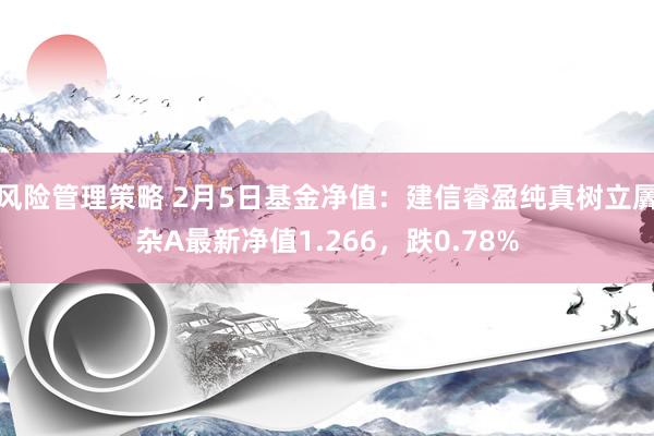 风险管理策略 2月5日基金净值：建信睿盈纯真树立羼杂A最新净值1.266，跌0.78%