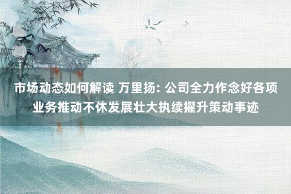 市场动态如何解读 万里扬: 公司全力作念好各项业务推动不休发展壮大执续擢升策动事迹