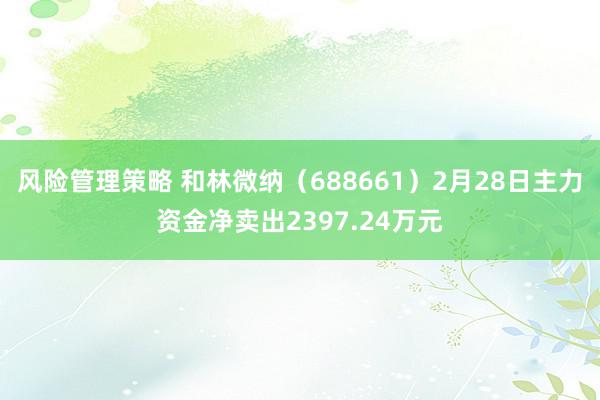 风险管理策略 和林微纳（688661）2月28日主力资金净卖出2397.24万元