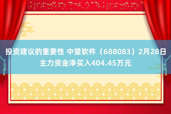 投资建议的重要性 中望软件（688083）2月28日主力资金净买入404.45万元