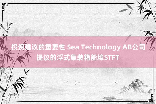 投资建议的重要性 Sea Technology AB公司提议的浮式集装箱船埠STFT