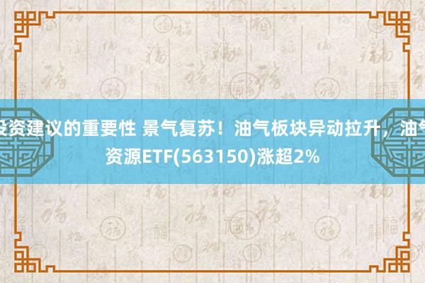 投资建议的重要性 景气复苏！油气板块异动拉升，油气资源ETF(563150)涨超2%